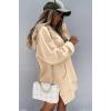 imagePRETTYGARDEN Oversized Sweatshirt for Women 2025 Fall Pullover Casual Long Sleeve Split Hem Hoodie Dress with Kangaroo PocketApricot