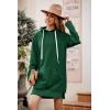 imagePRETTYGARDEN Oversized Sweatshirt for Women 2025 Fall Pullover Casual Long Sleeve Split Hem Hoodie Dress with Kangaroo PocketDark Green