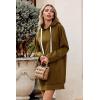 imagePRETTYGARDEN Oversized Sweatshirt for Women 2025 Fall Pullover Casual Long Sleeve Split Hem Hoodie Dress with Kangaroo PocketDark Khaki