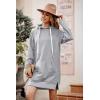imagePRETTYGARDEN Oversized Sweatshirt for Women 2025 Fall Pullover Casual Long Sleeve Split Hem Hoodie Dress with Kangaroo PocketLight Grey
