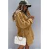 imagePRETTYGARDEN Oversized Sweatshirt for Women 2025 Fall Pullover Casual Long Sleeve Split Hem Hoodie Dress with Kangaroo PocketLight Khaki