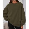 imagePRETTYGARDEN Sweatshirt for Women Oversized Crewneck Long Sleeve Pullover Fleece Top 2025 Fall Winter Fashion Outfits ClothesArmy Green
