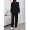 imagePRETTYGARDEN Womens 2 Piece Matching Lounge Sets 2025 Fall Long Sleeve Boatneck Sweatsuit Drawstring Sweatpants PocketsBlack