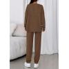 imagePRETTYGARDEN Womens 2 Piece Matching Lounge Sets 2025 Fall Long Sleeve Boatneck Sweatsuit Drawstring Sweatpants PocketsBrown