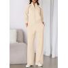 imagePRETTYGARDEN Womens 2 Piece Outfits Sweatsuits 2025 Fall Full Zip Sweatshirts Workout Pants Matching Lounge Sets TracksuitsBeige