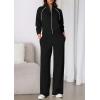 imagePRETTYGARDEN Womens 2 Piece Outfits Sweatsuits 2025 Fall Full Zip Sweatshirts Workout Pants Matching Lounge Sets TracksuitsBlack