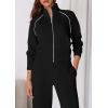imagePRETTYGARDEN Womens 2 Piece Outfits Sweatsuits 2025 Fall Full Zip Sweatshirts Workout Pants Matching Lounge Sets TracksuitsBlack