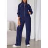 imagePRETTYGARDEN Womens 2 Piece Outfits Sweatsuits 2025 Fall Full Zip Sweatshirts Workout Pants Matching Lounge Sets TracksuitsNavy Blue