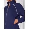 imagePRETTYGARDEN Womens 2 Piece Outfits Sweatsuits 2025 Fall Full Zip Sweatshirts Workout Pants Matching Lounge Sets TracksuitsNavy Blue