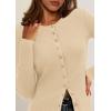 imagePRETTYGARDEN Womens 2025 Fall Cardigan Sweaters Lightweight Long Sleeve Button up Ribbed Knit Tops Winter Fashion ClothesBeige