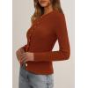 imagePRETTYGARDEN Womens 2025 Fall Cardigan Sweaters Lightweight Long Sleeve Button up Ribbed Knit Tops Winter Fashion ClothesCaramel