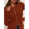 imagePRETTYGARDEN Womens 2025 Fall Cardigan Sweaters Lightweight Long Sleeve Button up Ribbed Knit Tops Winter Fashion ClothesCaramel
