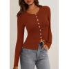 imagePRETTYGARDEN Womens 2025 Fall Cardigan Sweaters Lightweight Long Sleeve Button up Ribbed Knit Tops Winter Fashion ClothesCaramel