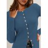 imagePRETTYGARDEN Womens 2025 Fall Cardigan Sweaters Lightweight Long Sleeve Button up Ribbed Knit Tops Winter Fashion ClothesDusty Blue