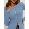 imagePRETTYGARDEN Womens 2025 Fall Cardigan Sweaters Lightweight Long Sleeve Button up Ribbed Knit Tops Winter Fashion ClothesLight Blue