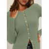 imagePRETTYGARDEN Womens 2025 Fall Cardigan Sweaters Lightweight Long Sleeve Button up Ribbed Knit Tops Winter Fashion ClothesLight Green