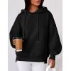 imagePRETTYGARDEN Womens 2025 Fall Fashion Oversized Hoodies Sweatshirt Fleece Long Sleeve Going Out Tops Trendy Winter ClothingBlack