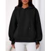 imagePRETTYGARDEN Womens 2025 Fall Fashion Oversized Hoodies Sweatshirt Fleece Long Sleeve Going Out Tops Trendy Winter ClothingBlack