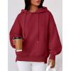 imagePRETTYGARDEN Womens 2025 Fall Fashion Oversized Hoodies Sweatshirt Fleece Long Sleeve Going Out Tops Trendy Winter ClothingBurgundy