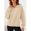 imagePRETTYGARDEN Womens Hoodies Cropped Fleece Sweatshirts 2025 Fall Fashion Quarter Zip Pullover Long Sleeve Tops Winter ClothesApricot