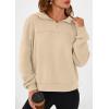 imagePRETTYGARDEN Womens Hoodies Cropped Fleece Sweatshirts 2025 Fall Fashion Quarter Zip Pullover Long Sleeve Tops Winter ClothesApricot