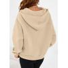 imagePRETTYGARDEN Womens Hoodies Cropped Fleece Sweatshirts 2025 Fall Fashion Quarter Zip Pullover Long Sleeve Tops Winter ClothesApricot