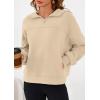 imagePRETTYGARDEN Womens Hoodies Cropped Fleece Sweatshirts 2025 Fall Fashion Quarter Zip Pullover Long Sleeve Tops Winter ClothesApricot