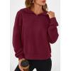imagePRETTYGARDEN Womens Hoodies Cropped Fleece Sweatshirts 2025 Fall Fashion Quarter Zip Pullover Long Sleeve Tops Winter ClothesBurgundy