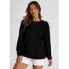 imagePRETTYGARDEN Womens Oversized Sweatshirt 2025 Fall Fashion Clothes Ribbed Corduroy Long Sleeve Going Out Pullover TopsBlack