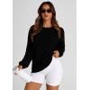 imagePRETTYGARDEN Womens Oversized Sweatshirt 2025 Fall Fashion Clothes Ribbed Corduroy Long Sleeve Going Out Pullover TopsBlack