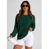 imagePRETTYGARDEN Womens Oversized Sweatshirt 2025 Fall Fashion Clothes Ribbed Corduroy Long Sleeve Going Out Pullover TopsDark Green