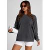 imagePRETTYGARDEN Womens Oversized Sweatshirt 2025 Fall Fashion Clothes Ribbed Corduroy Long Sleeve Going Out Pullover TopsDark Grey