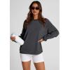 imagePRETTYGARDEN Womens Oversized Sweatshirt 2025 Fall Fashion Clothes Ribbed Corduroy Long Sleeve Going Out Pullover TopsDark Grey