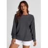 imagePRETTYGARDEN Womens Oversized Sweatshirt 2025 Fall Fashion Clothes Ribbed Corduroy Long Sleeve Going Out Pullover TopsDark Grey