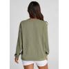 imagePRETTYGARDEN Womens Oversized Sweatshirt 2025 Fall Fashion Clothes Ribbed Corduroy Long Sleeve Going Out Pullover TopsGreen