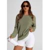 imagePRETTYGARDEN Womens Oversized Sweatshirt 2025 Fall Fashion Clothes Ribbed Corduroy Long Sleeve Going Out Pullover TopsGreen