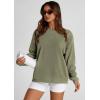 imagePRETTYGARDEN Womens Oversized Sweatshirt 2025 Fall Fashion Clothes Ribbed Corduroy Long Sleeve Going Out Pullover TopsGreen