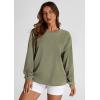 imagePRETTYGARDEN Womens Oversized Sweatshirt 2025 Fall Fashion Clothes Ribbed Corduroy Long Sleeve Going Out Pullover TopsGreen