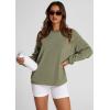 imagePRETTYGARDEN Womens Oversized Sweatshirt 2025 Fall Fashion Clothes Ribbed Corduroy Long Sleeve Going Out Pullover TopsGreen