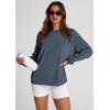 imagePRETTYGARDEN Womens Oversized Sweatshirt 2025 Fall Fashion Clothes Ribbed Corduroy Long Sleeve Going Out Pullover TopsGrey Blue