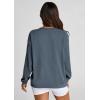 imagePRETTYGARDEN Womens Oversized Sweatshirt 2025 Fall Fashion Clothes Ribbed Corduroy Long Sleeve Going Out Pullover TopsGrey Blue