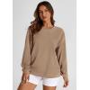 imagePRETTYGARDEN Womens Oversized Sweatshirt 2025 Fall Fashion Clothes Ribbed Corduroy Long Sleeve Going Out Pullover TopsKhaki
