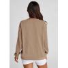 imagePRETTYGARDEN Womens Oversized Sweatshirt 2025 Fall Fashion Clothes Ribbed Corduroy Long Sleeve Going Out Pullover TopsKhaki