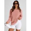 imagePRETTYGARDEN Womens Oversized Sweatshirt 2025 Fall Fashion Clothes Ribbed Corduroy Long Sleeve Going Out Pullover TopsPink