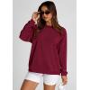 imagePRETTYGARDEN Womens Oversized Sweatshirt 2025 Fall Fashion Clothes Ribbed Corduroy Long Sleeve Going Out Pullover TopsWine Red