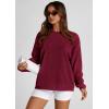 imagePRETTYGARDEN Womens Oversized Sweatshirt 2025 Fall Fashion Clothes Ribbed Corduroy Long Sleeve Going Out Pullover TopsWine Red