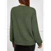 imagePRETTYGARDEN Womens Sweaters 2025 Fall Fashion Long Sleeve Crewneck Floral Knit Pullover Sweater Tops Winter ClothesArmy Green