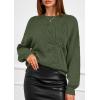imagePRETTYGARDEN Womens Sweaters 2025 Fall Fashion Long Sleeve Crewneck Floral Knit Pullover Sweater Tops Winter ClothesArmy Green