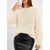 imagePRETTYGARDEN Womens Sweaters 2025 Fall Fashion Long Sleeve Crewneck Floral Knit Pullover Sweater Tops Winter ClothesBeige