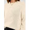imagePRETTYGARDEN Womens Sweaters 2025 Fall Fashion Long Sleeve Crewneck Floral Knit Pullover Sweater Tops Winter ClothesBeige
